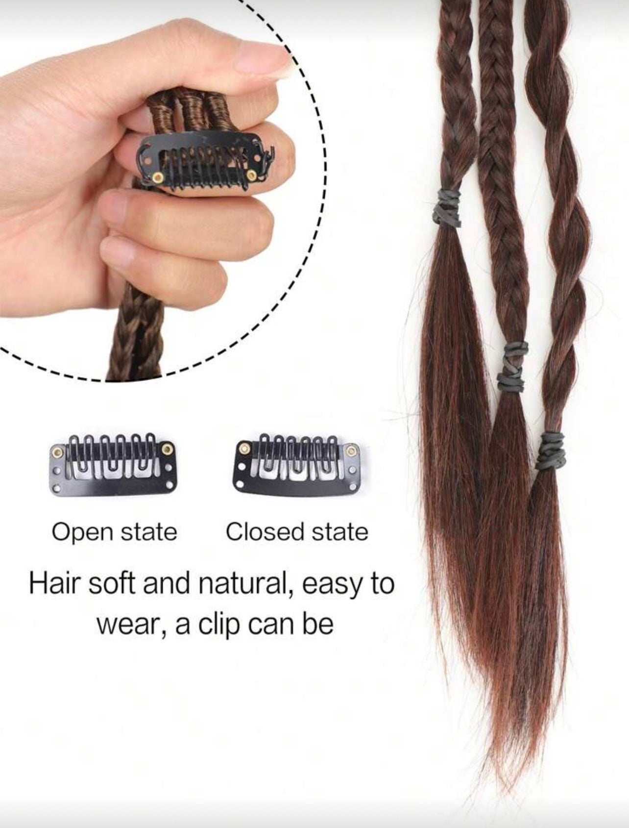 Extensiones Trenzadas con Clip “Boho Twist”
