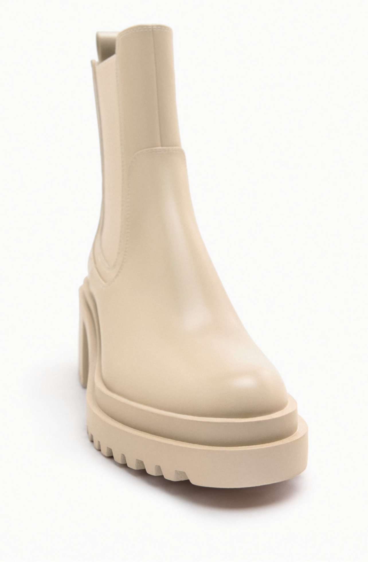Botines Chunky Beige con Suela Track