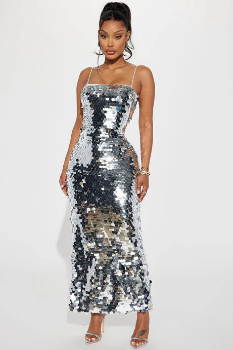Vestido Destello Plateado