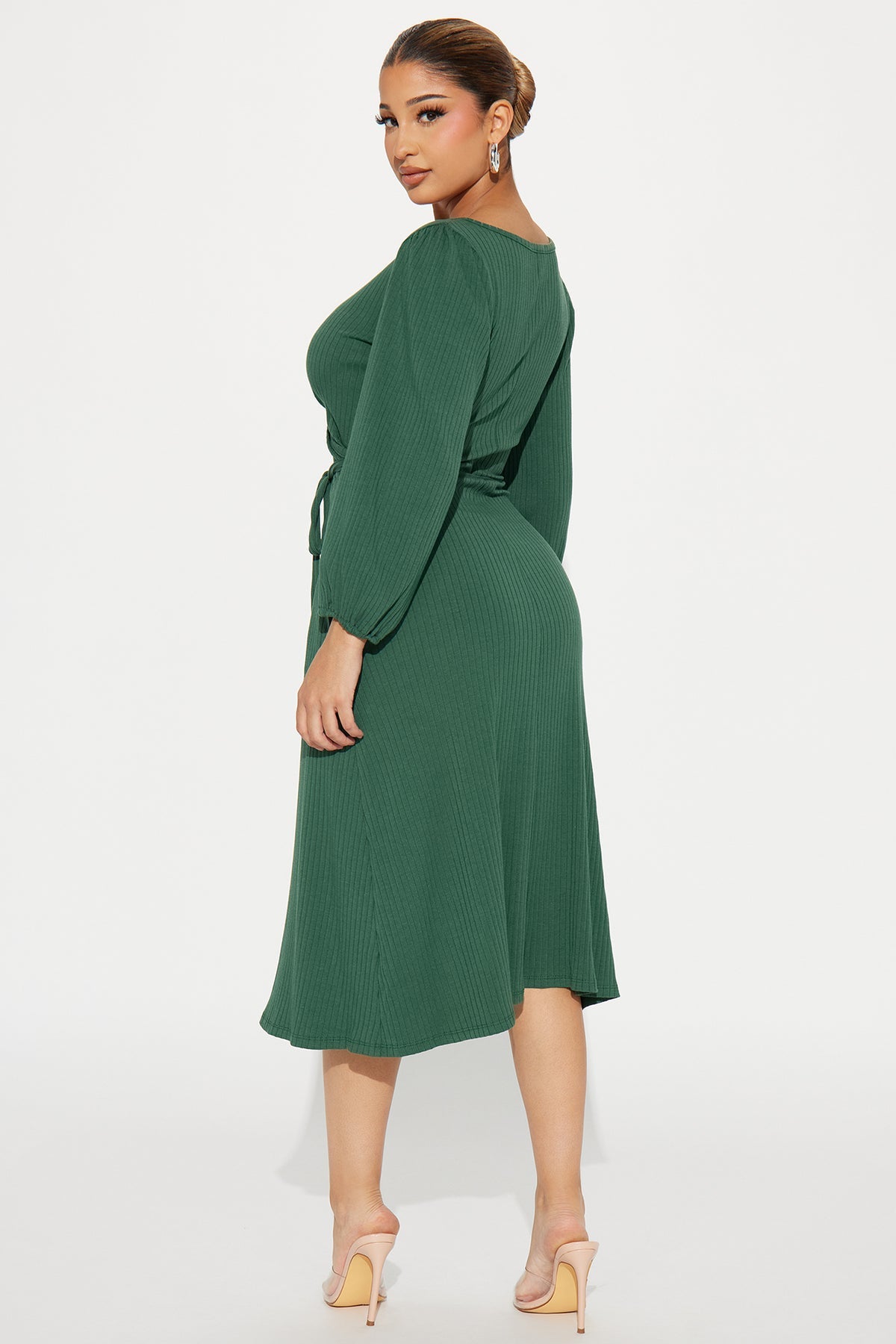 Vestido midi cruzado verde