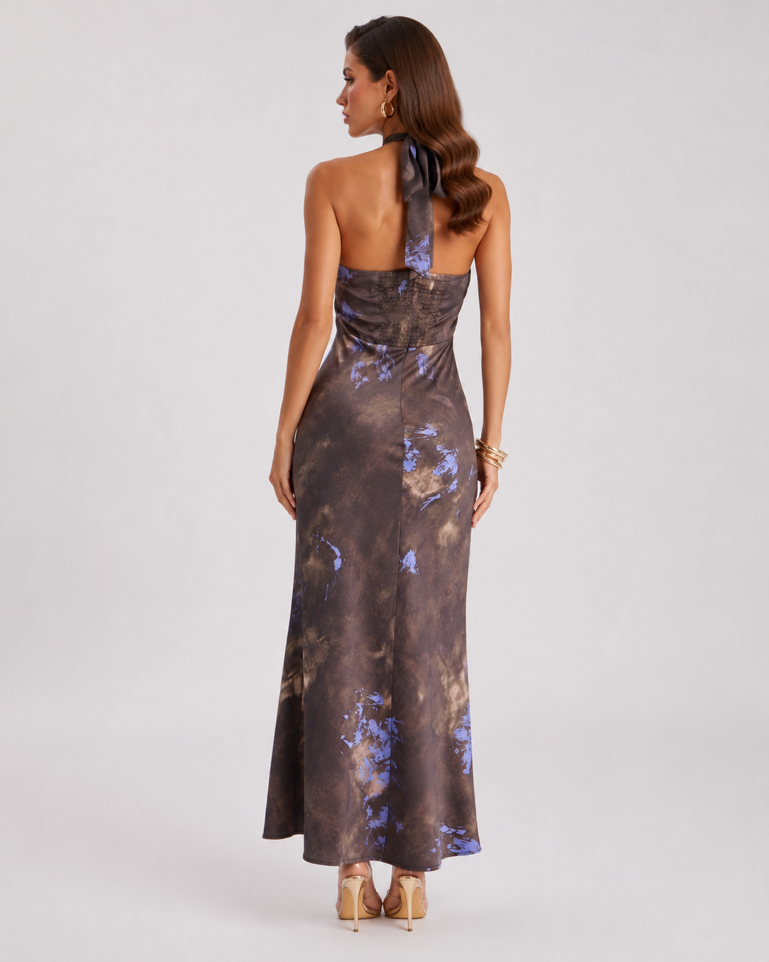 Vestido Largo Estampado Azul