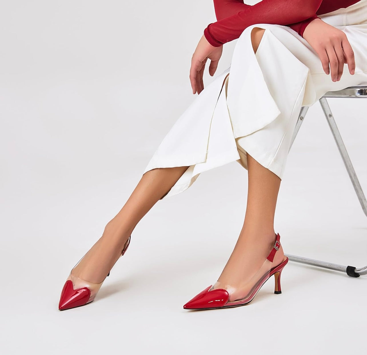 Tacones Slingback Red Vision