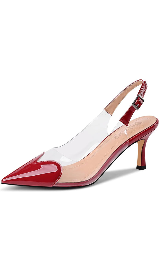 Tacones Slingback Red Vision