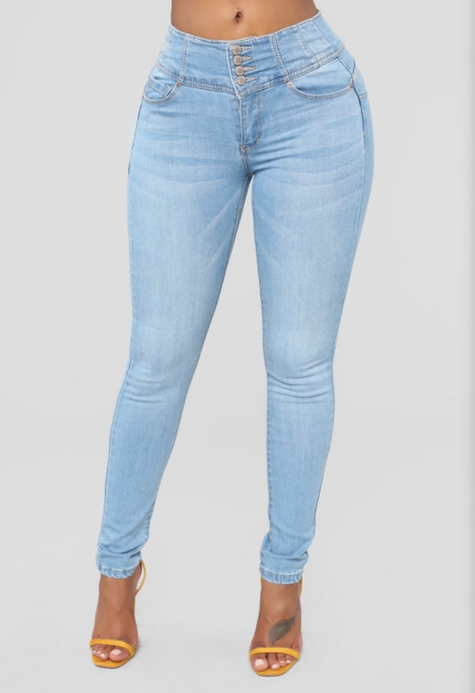 Jeans Skinny Botones Frontales
