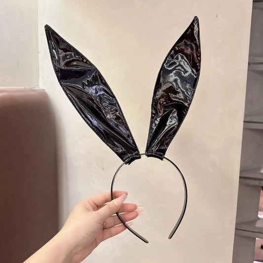 Diadema orejas de conejo vinilo brillante