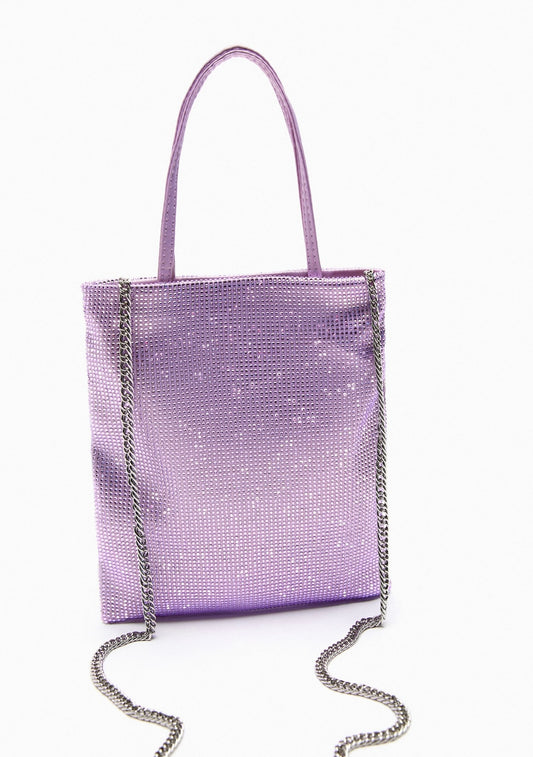 Bolso Tote Brillante con Cadenas