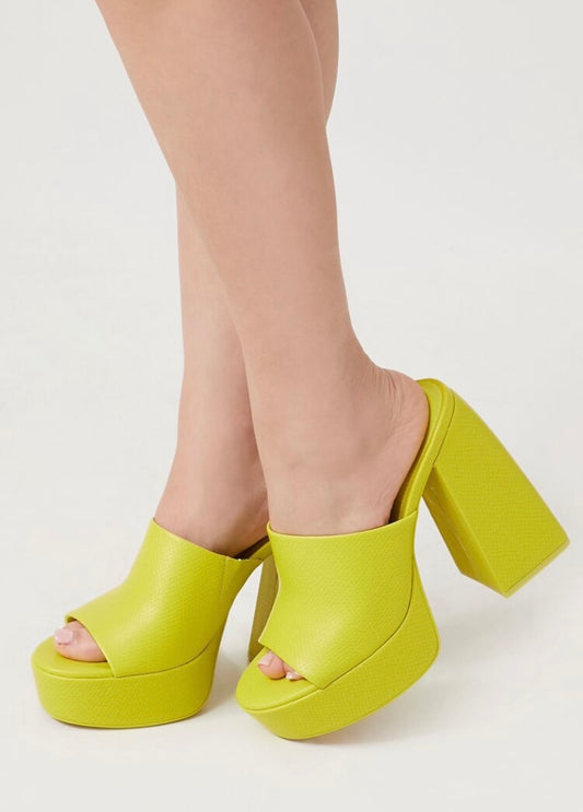 Sandalias Plataforma limón