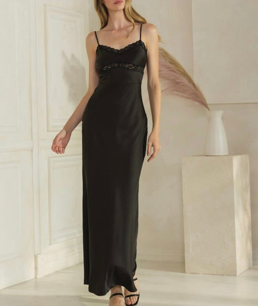 Vestido Satin Noir