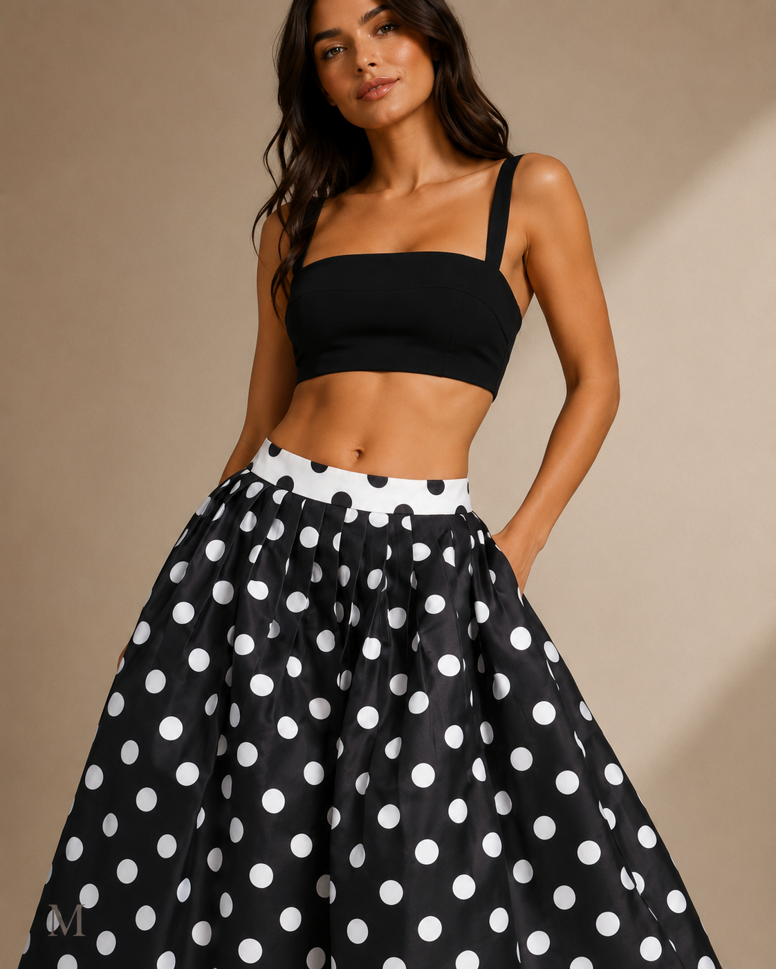 Falda Midi Polka