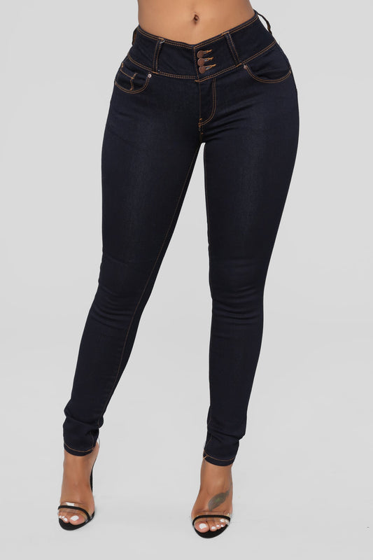 Jeans Skinny Triple Botón