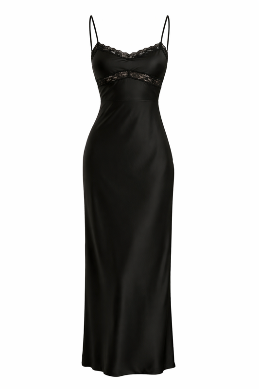 Vestido Satin Noir