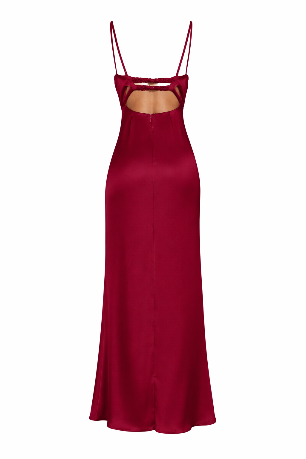 Vestido Satin Long Wine