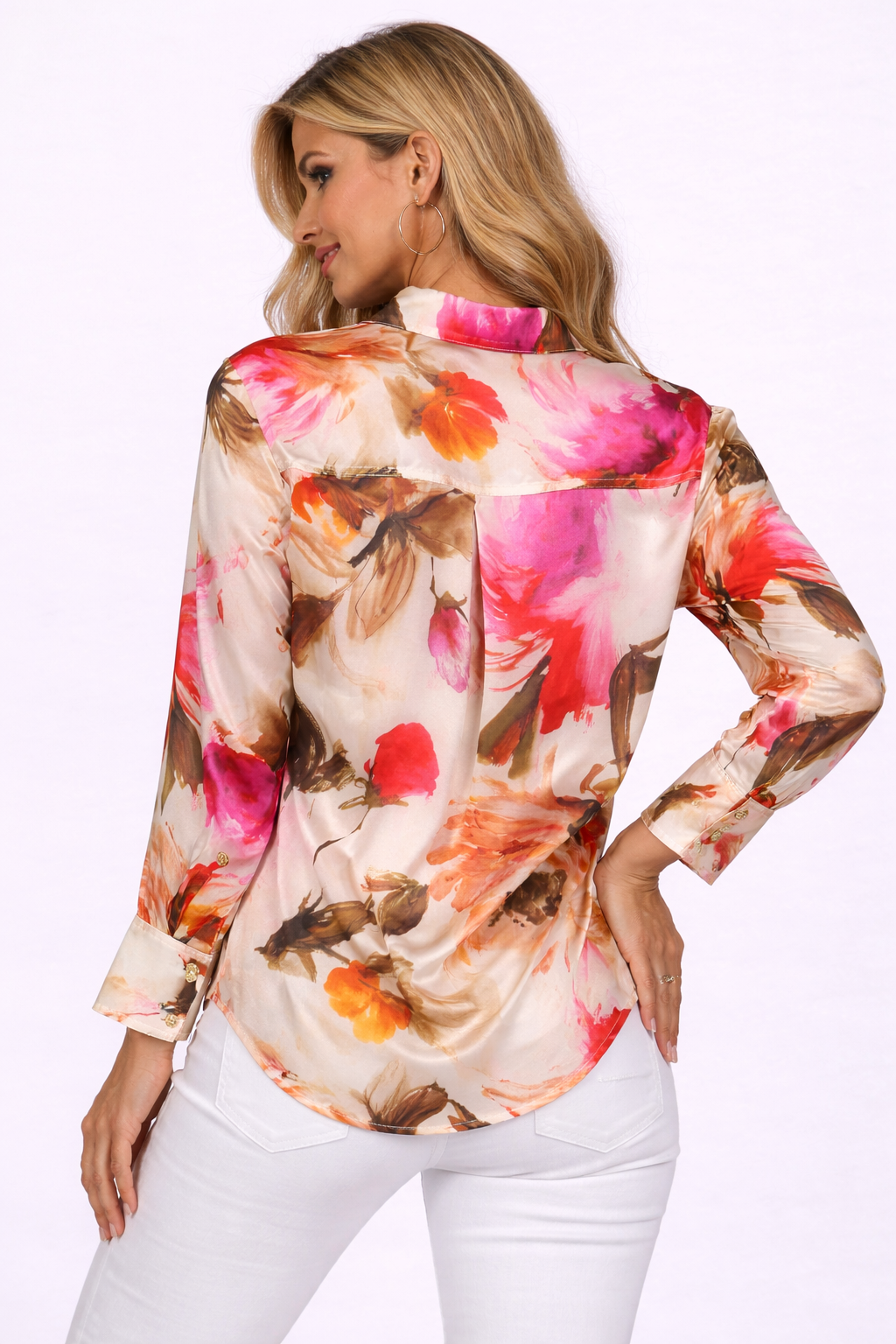 Blusa Floral Satinada Aura